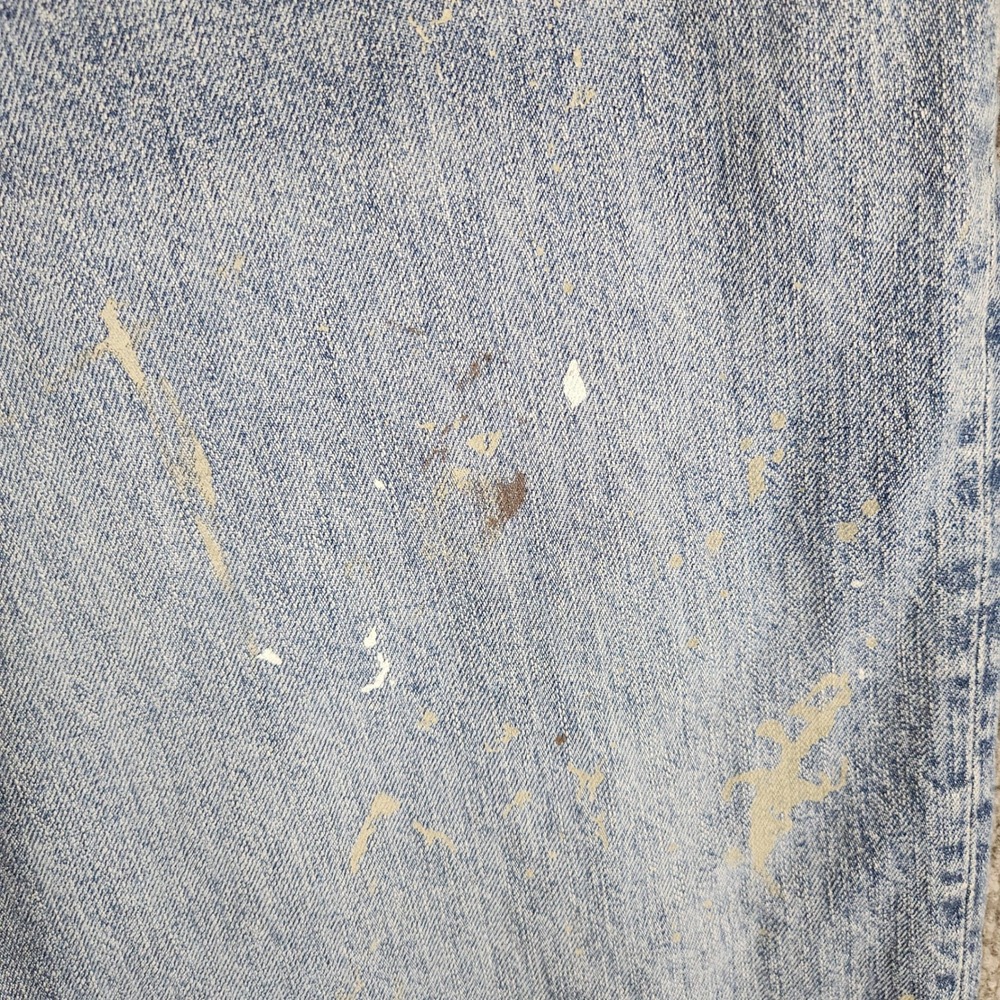 Zara Man Jeans Painted Splatter Light Wash Relaxed Denim Mens Size 36 Blue - Picture 4 of 11